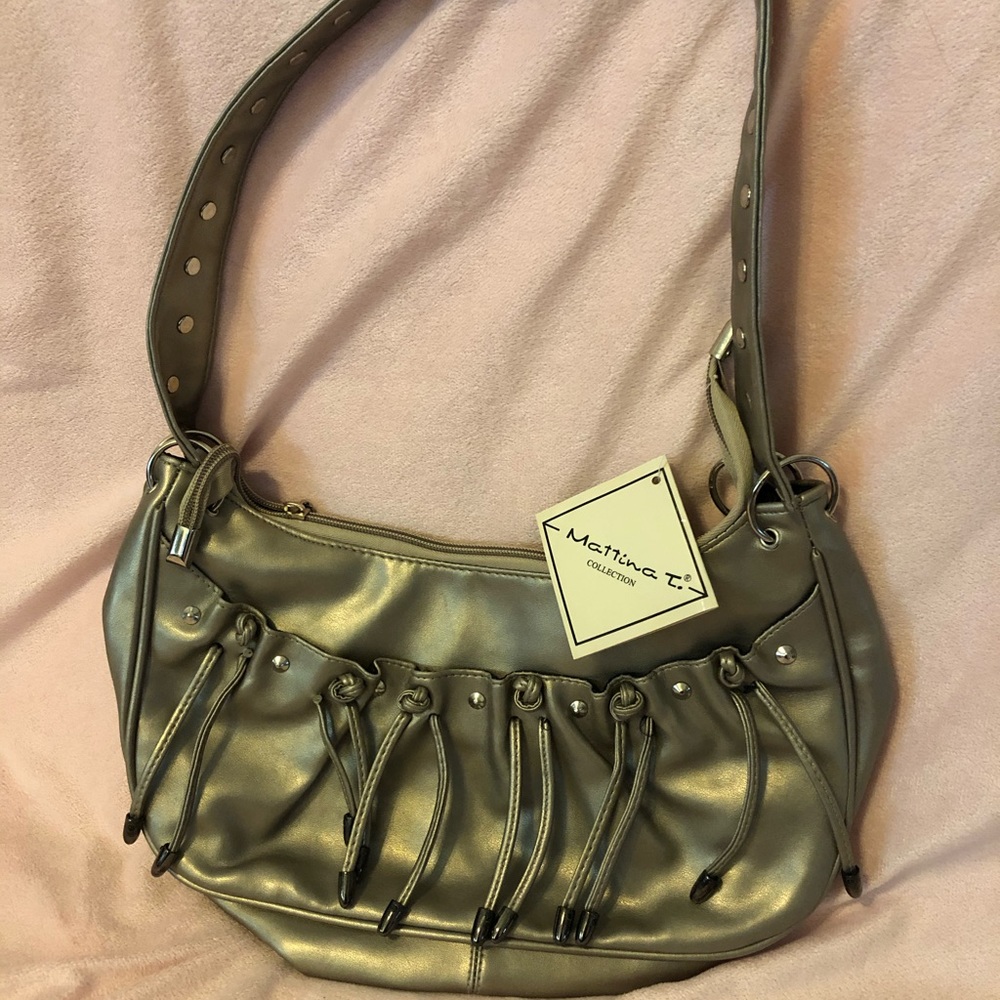 NWT Mattina T. Gold Bag